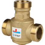 Смесительный клапан Stout G 1 1/4 НР 60°С для твердотопливных котлов
