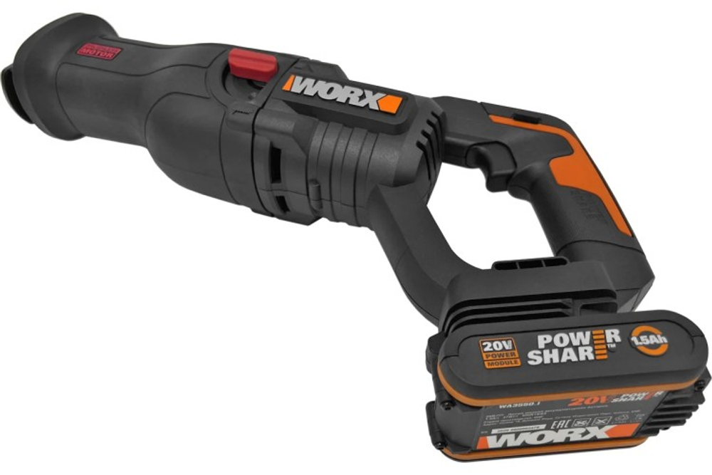 Пила сабельная аккумуляторная Worx WX516.9 бесщеточная 20В, без АКБ и ЗУ, коробка
