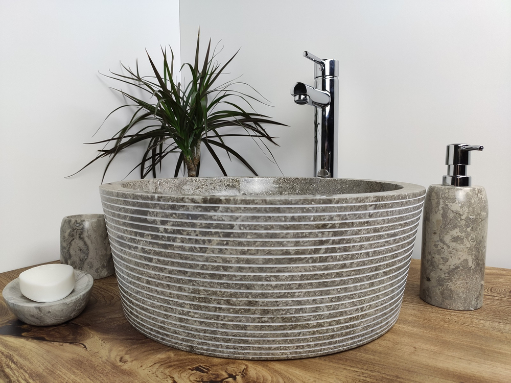 Раковина из мрамора Drum Grey Allur Small  DG-60193 40*40*15