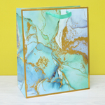 Пакет бумажный 26*32*13см с ручками "Мрамор" микс