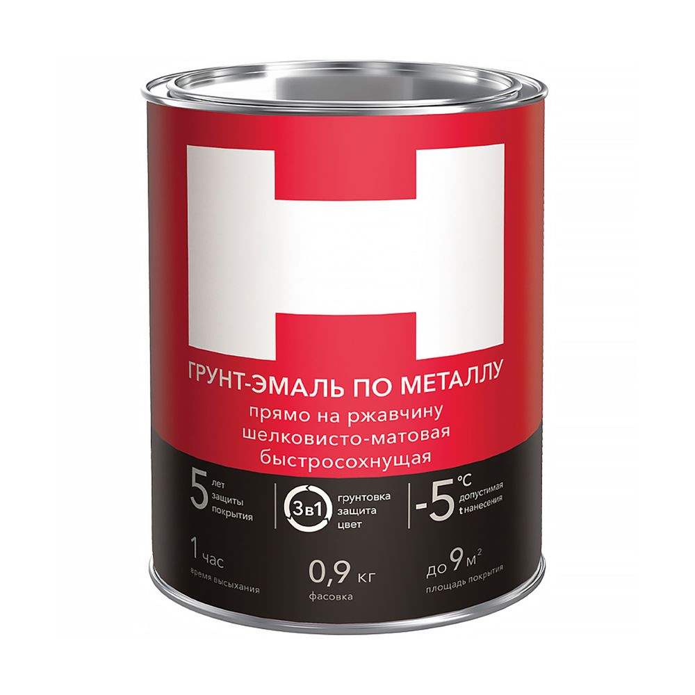 ГРУНТ- ЭМАЛЬ ПО РЖАВЧИНЕ 3 В 1 "HAMMERTON" ЗЕЛЕНАЯ 0,9 КГ 205552