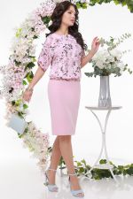 Розовый костюм с юбкой DStrend (Акция)