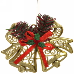 Украшение новогоднее «Колокольчики резные» 13*10 см, Золото