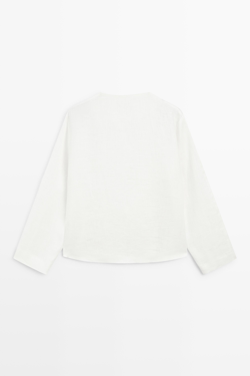 Massimo Dutti Струящаяся льняная рубашка с пуговицами, белый