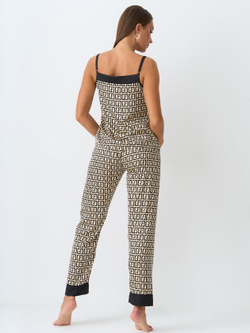 Пижама шёлковая  (топ с брюками) с орнаментом
