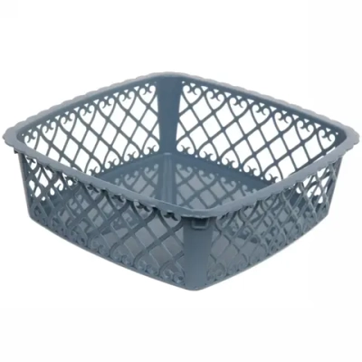 Сухарница пластиковая «Астория» 20*20*6,5см, синяя пыль