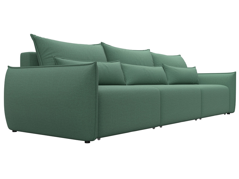 Диван прямой Лига-051 НПБ Лонг РОГОЖКА Амур 11 зеленый