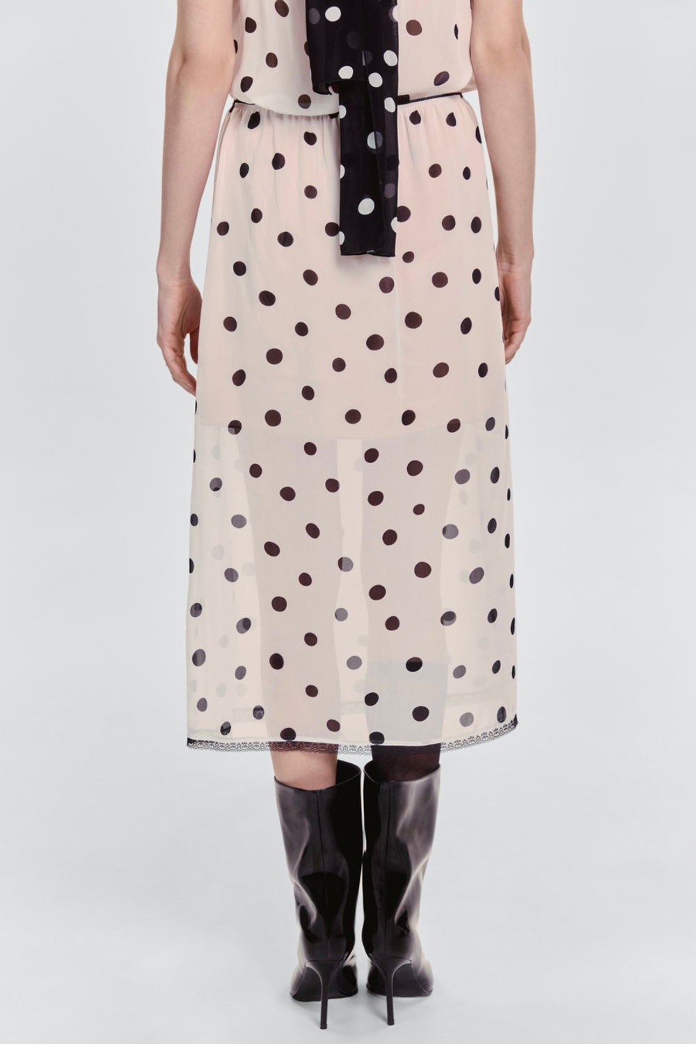 Юбка в горох из шифона