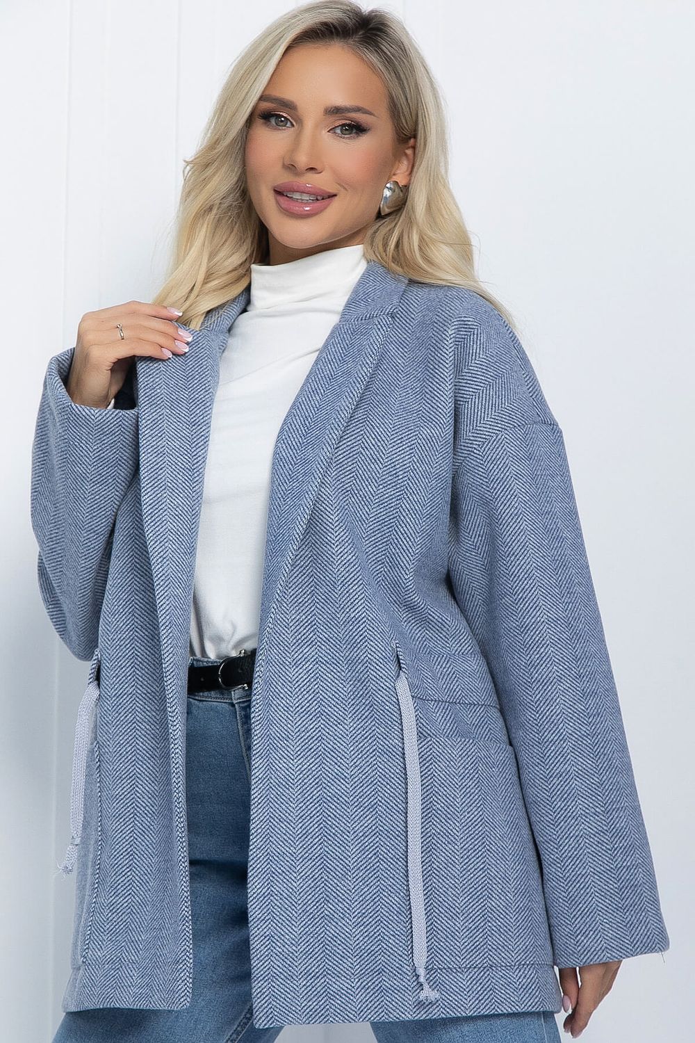 Пальто- пиджак (серо-голубое) П11549 LT Collection