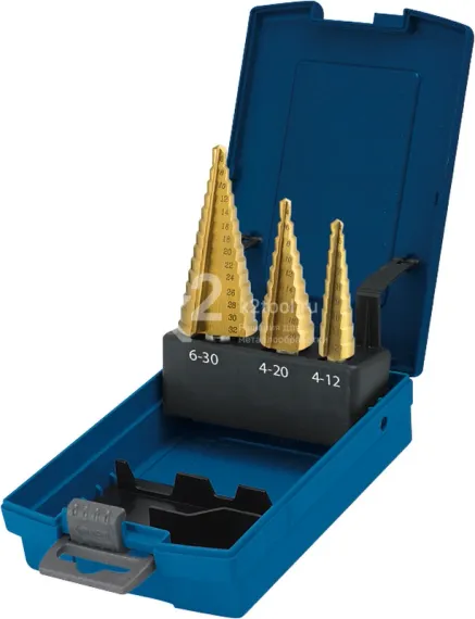 Набор ступенчатых сверл с прямой кромкой (2 зубца) Karnasch, арт. 21.3092