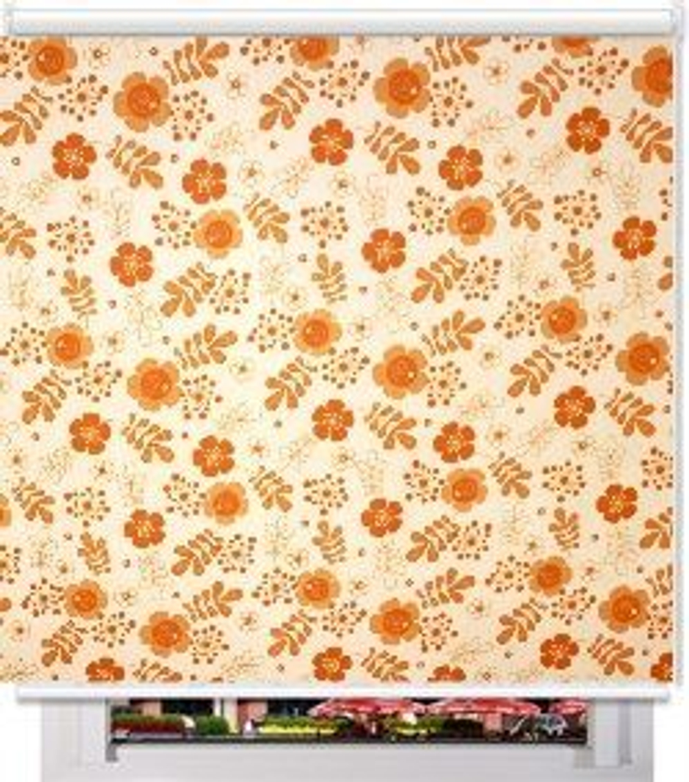 Рулонные шторы "Камелия цвет оранж"