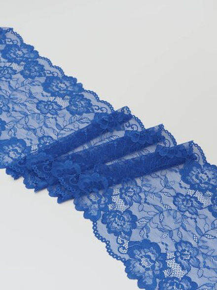 Эластичное кружево васильковое (ярче резинок ультрамарин) ширина 20 см