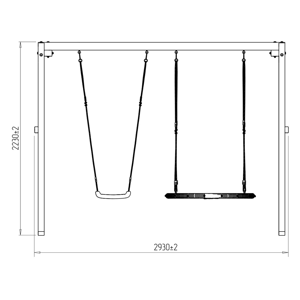 Деревянные качели с качелями гнездо 100 см