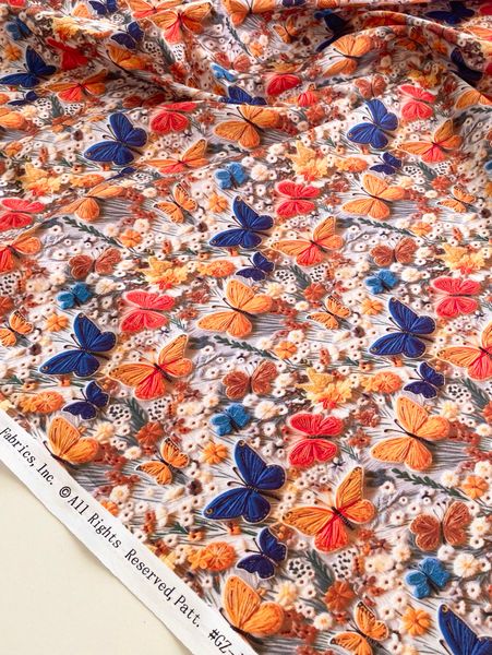 ИМИТАЦИЯ ЦВЕТОЧНОЙ ВЫШИВКИ #5, 100% хлопок Handmade Fabrics 3