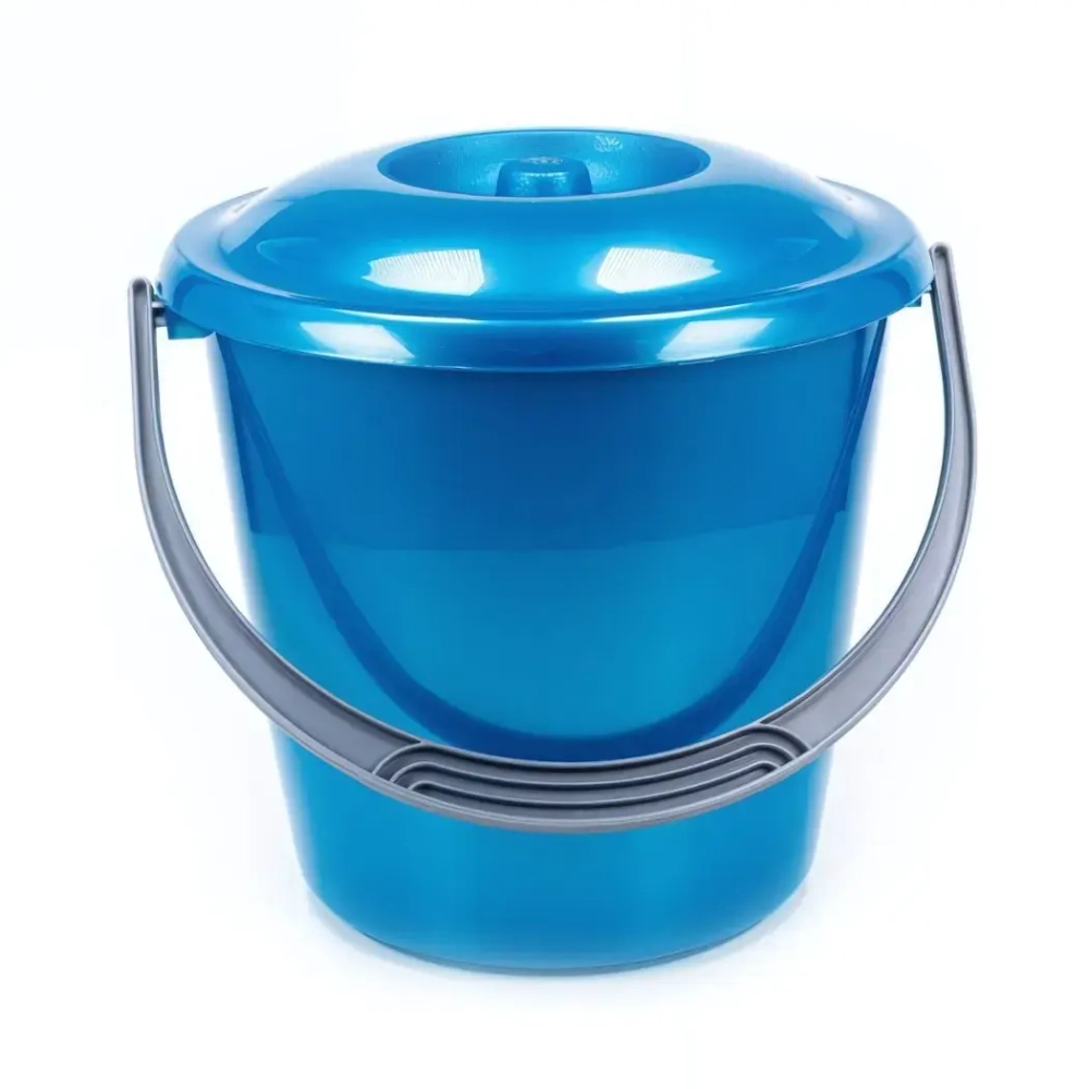 Ведро с крышкой Соло 5л перламутровое бирюзовое С631КБИР