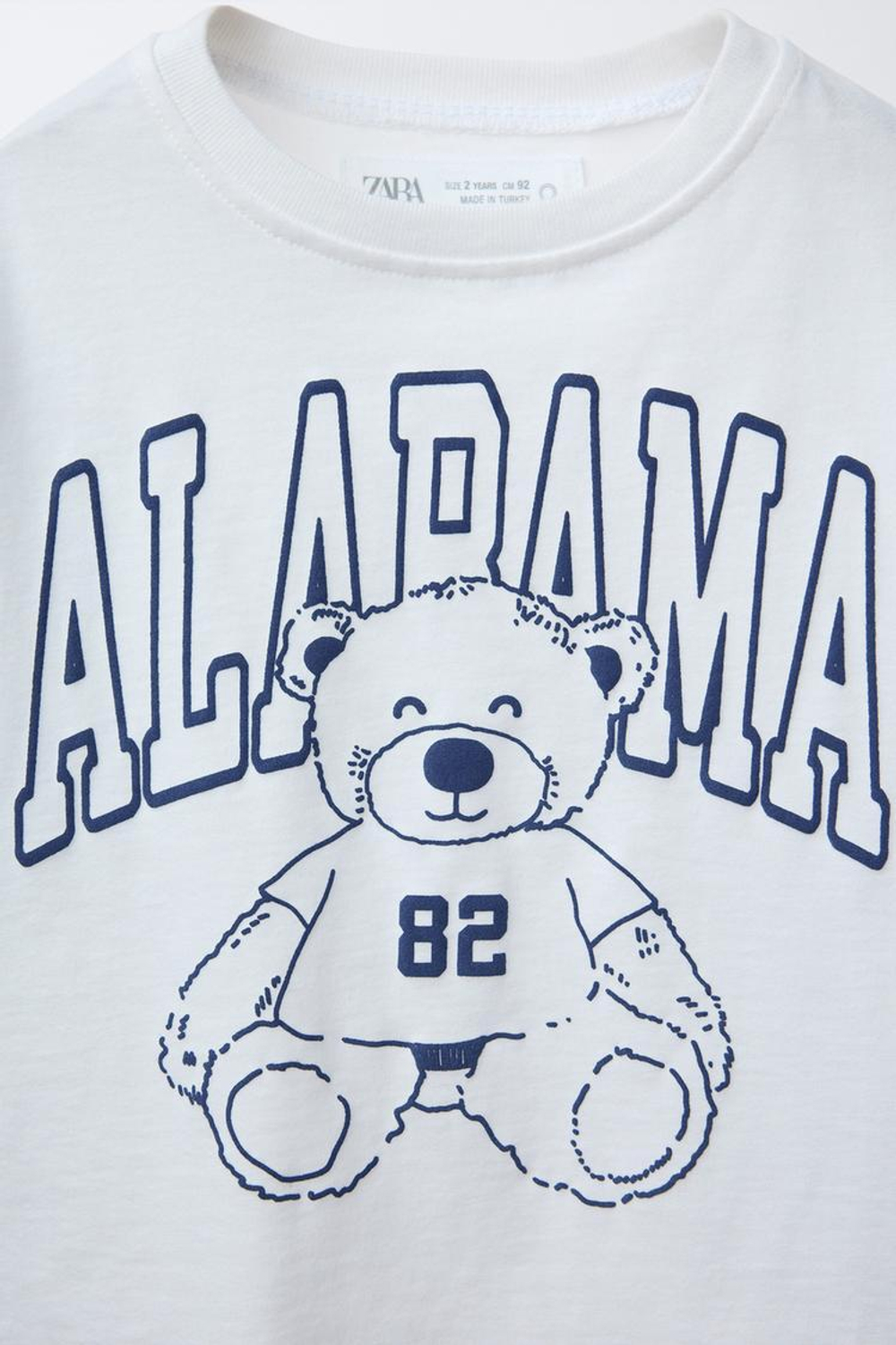 ZARA ФУТБОЛКА С ПРИНТОМ, БЕЛЫЙ