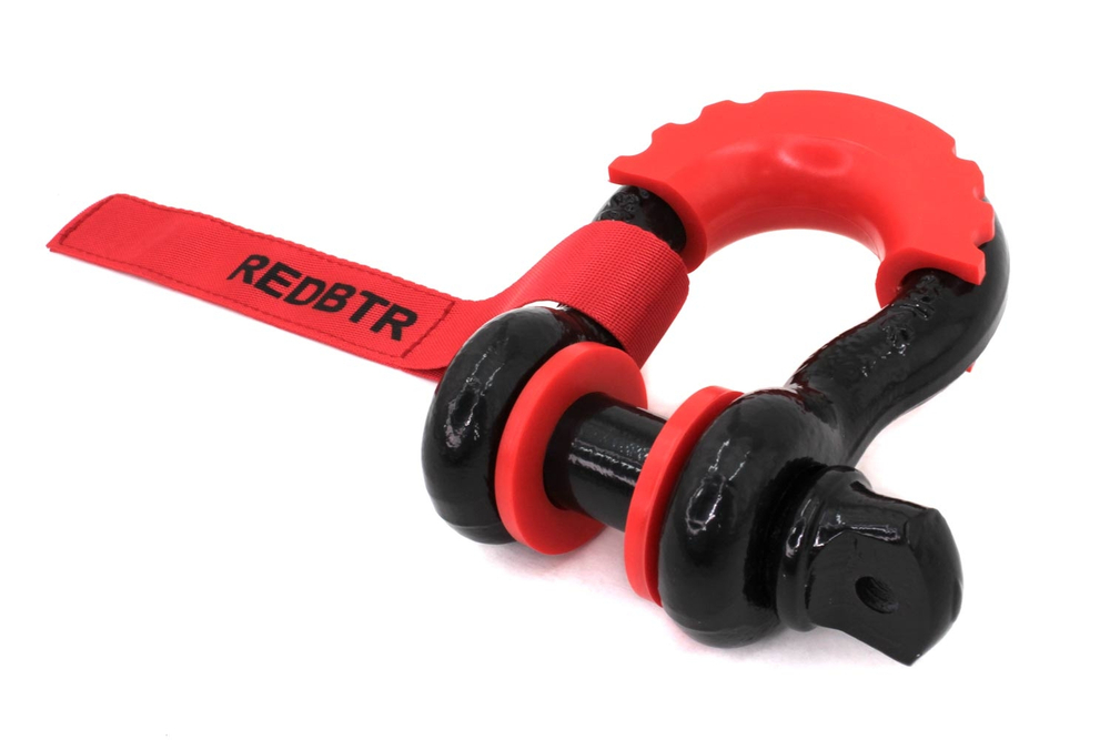 Шакл буксировочный 20 мм 3/4" с полиуретановой вставкой усиленный (5 тонн, черный)