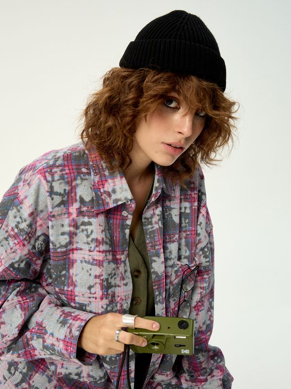 Рубашка Destroy серо-розовая - фото 12