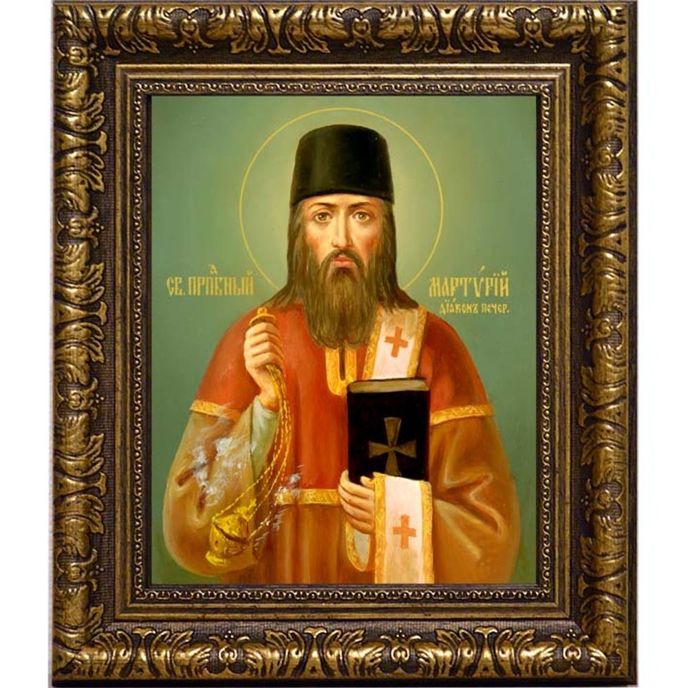 Мартирий Печерский, преподобный диакон. Икона на холсте.