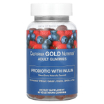 California Gold Nutrition, пробиотик с инулином в жевательных таблетках, с витамином C, фолатом, смесью экстрактов ягод и органическим инулином, с натуральным ягодным вкусом, 90 вегетарианских жевательных таблеток