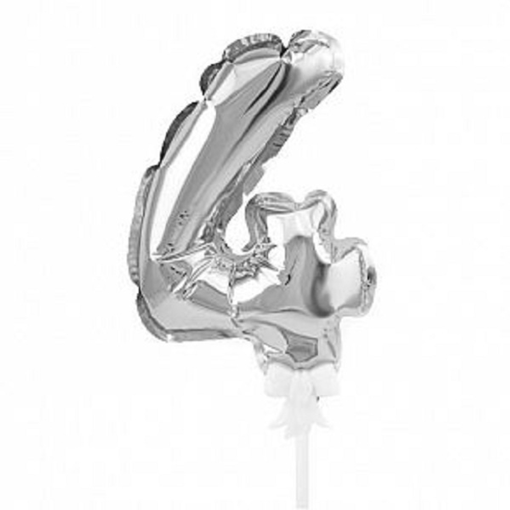 К 7"/18 см Цифра 4 Серебро самодув