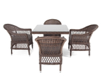 "Сицилия" обеденная группа плетеная, цвет коричневый