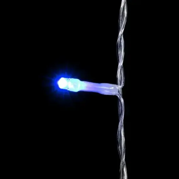 Светодиодный занавес 2*2 м., 400 разноцветных LED ламп, облегченный, прозрачный провод ПВХ, LTC (PPCL400NOT-10-2M)