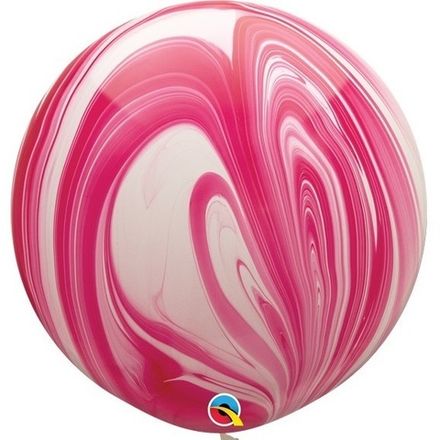 Шар "Розово-белый Агат" 90 см на атласной ленте