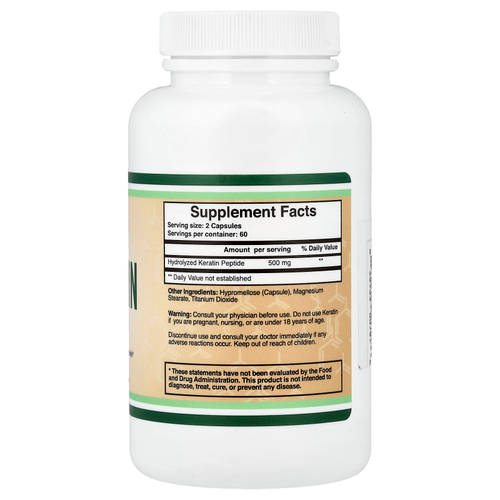 Double Wood Supplements, Кератин, 120 капсул (250 мг в каждой капсуле)