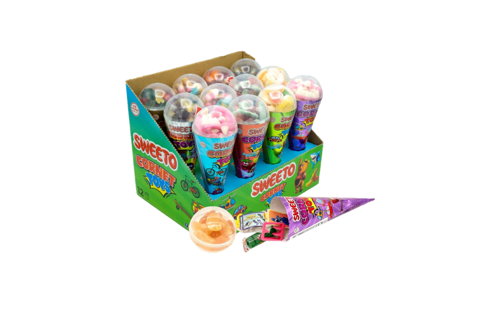 Мармелад SWEETO Рожок с игрушкой 65г*12шт (6бл)