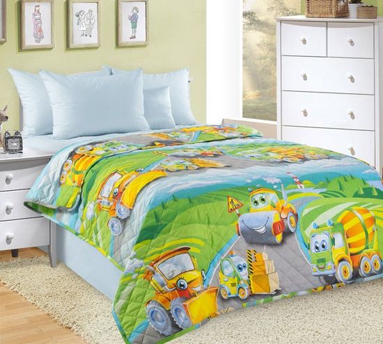 Покрывало стеганое детское Дорожный патруль поплин