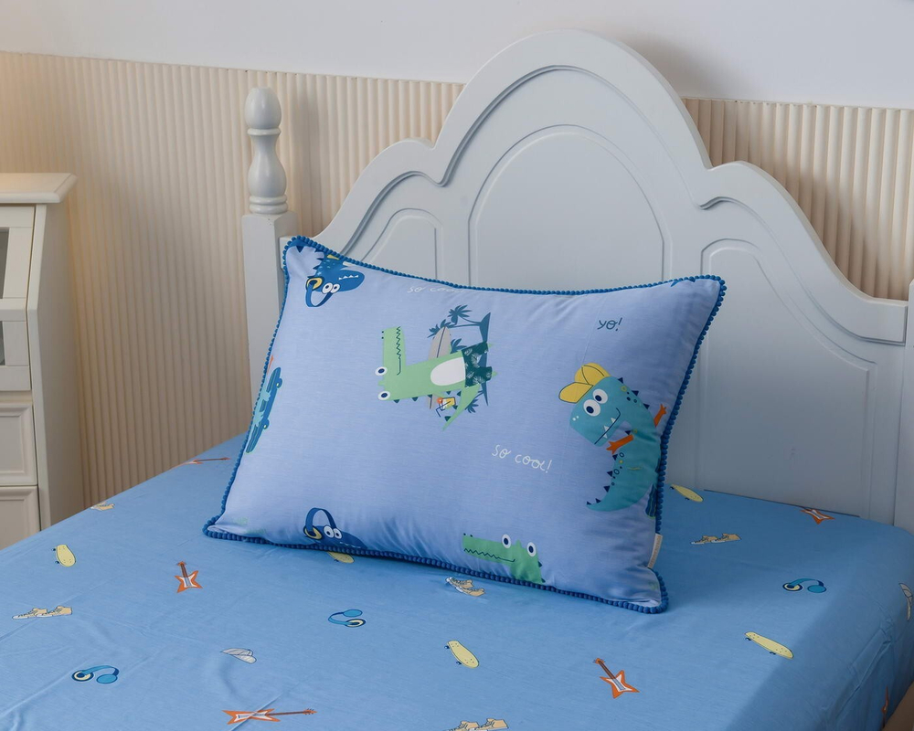 Детское постельное белье 1.5 спальное Sofi De MarkO Crocodile синее