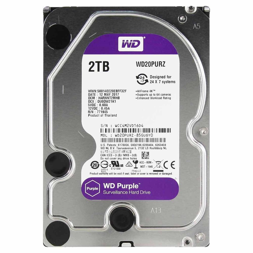 Жесткий диск 2 ТБ WD Purple WD20PUR