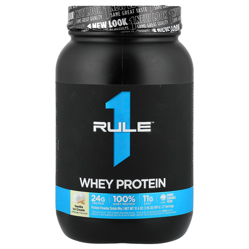 Rule One Proteins, сывороточный протеин, со вкусом ванильного мороженого, 891 г (1,96 фунта)