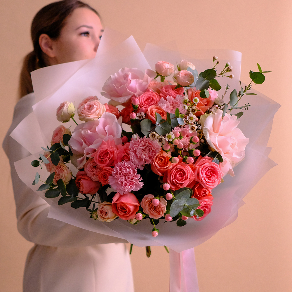 Нежный букет с французскими розами #743