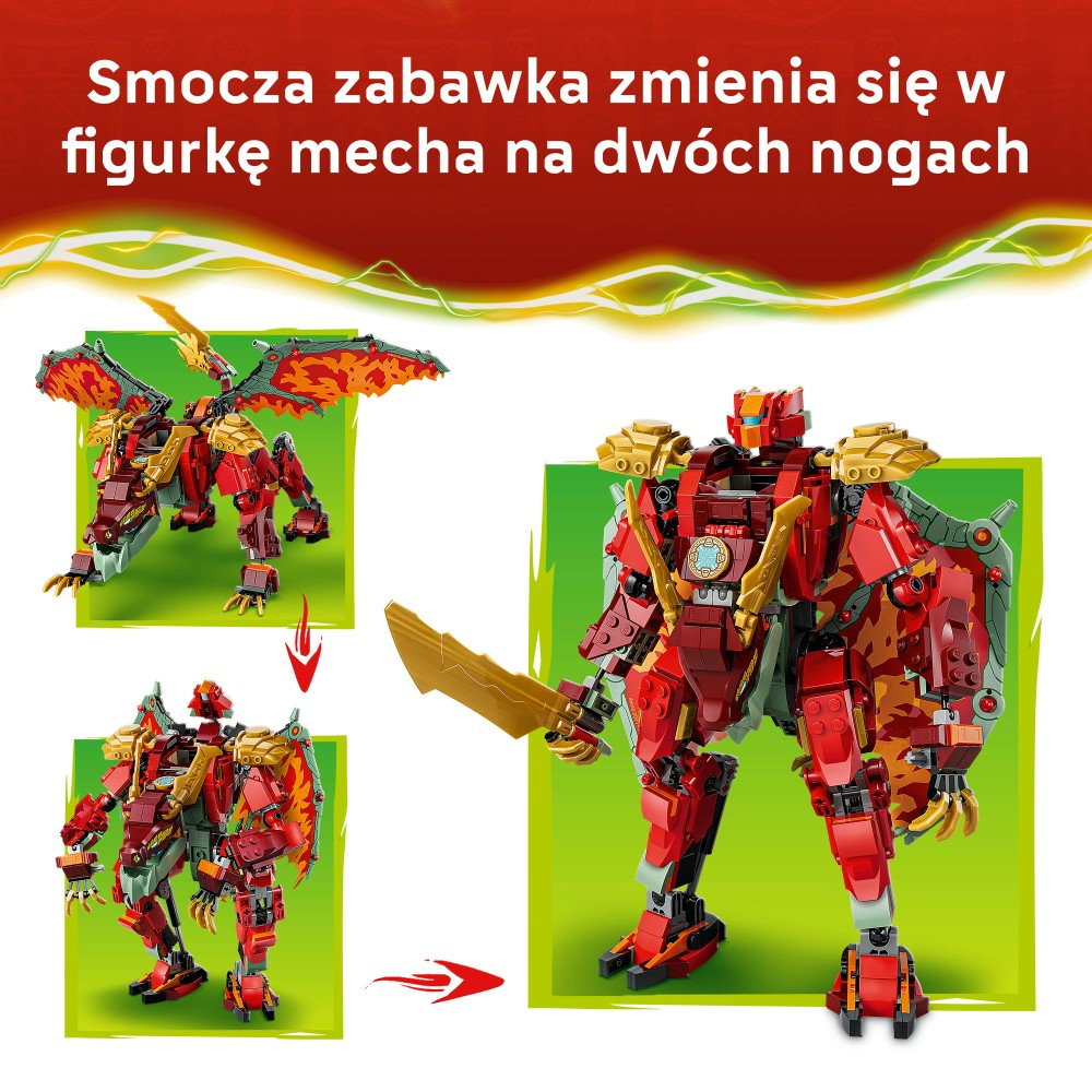 Конструктор LEGO Ninjago 71868 Трансформирующийся дракон-мех Вайлдфайр — фото 3