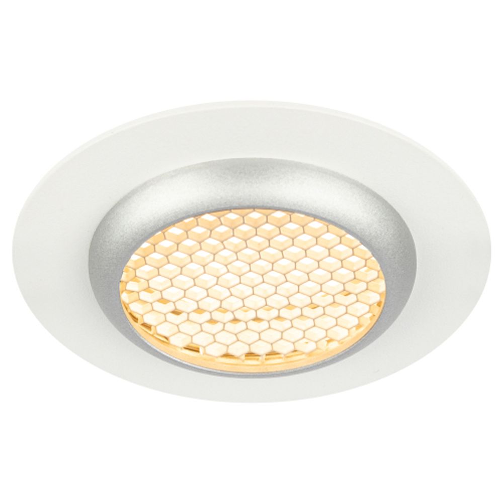 Встраиваемый светильник алюминиевый ЭРА KL109 WH/SL MR16 GU5.3 белый/серебро матовый | Алюминиевые встраиваемые светильники