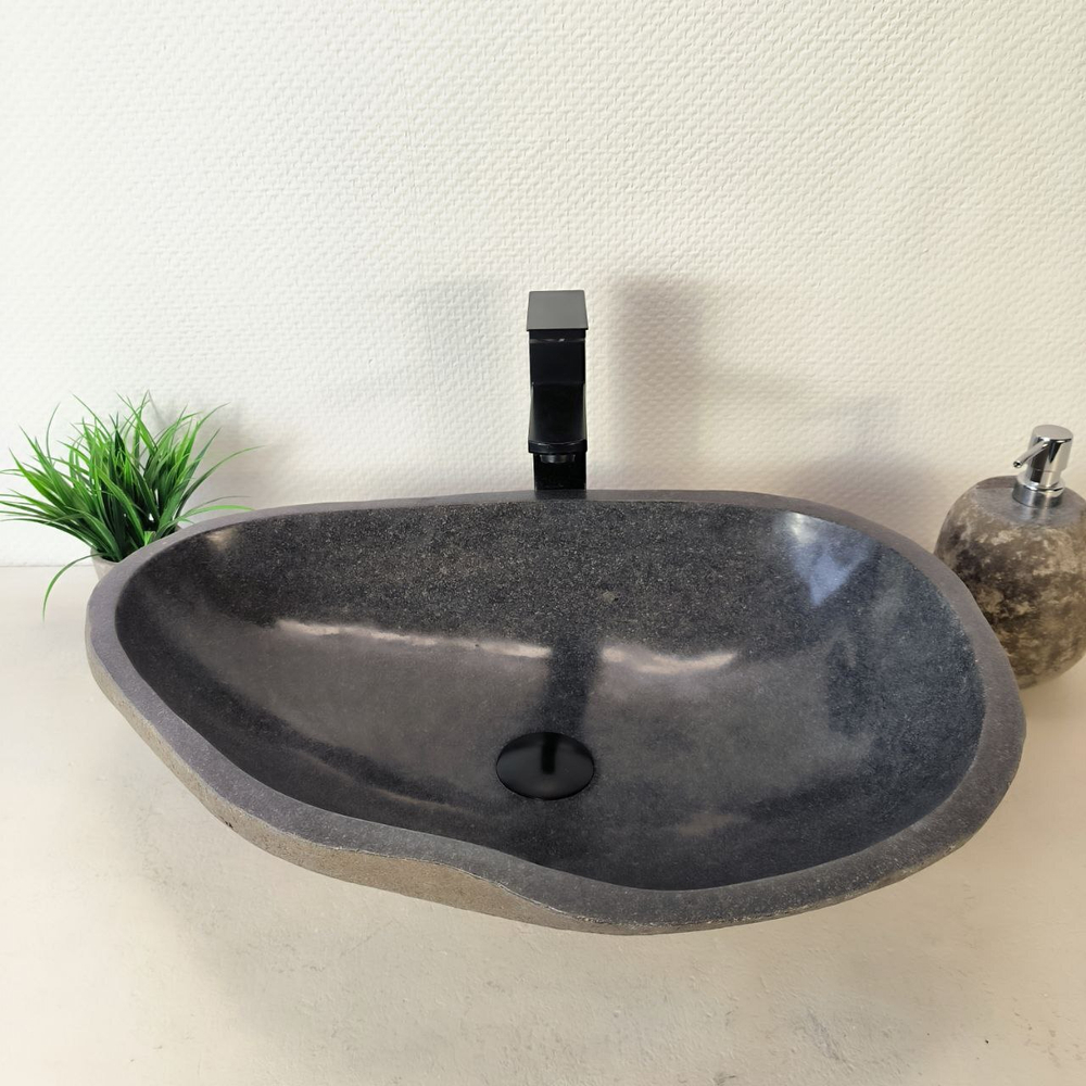 Раковина из речного камня RS-66036 60х43х16 из натурального камня