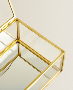 ZARA HOME ШКАТУЛКА ИЗ СТЕКЛА С МЕТАЛЛИЧЕСКИМ КАРКАСОМ