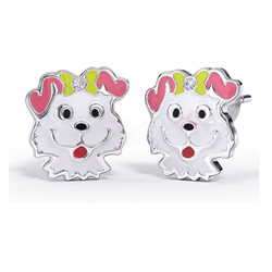 Детские серьги из медицинской стали Nala Puppy Swarovsky
