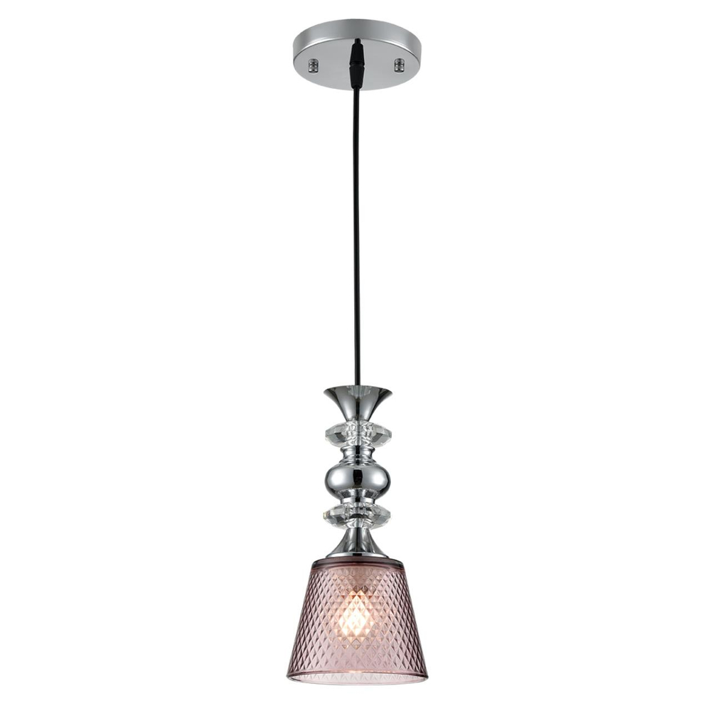 8048/1A SUSPENTIONI LN26 392 хром/розовый металл/стекло Подвесной светильник E27 1*60W 220V MANOLA