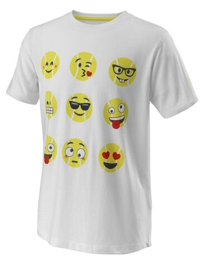 Футболка для мальчика теннисная Wilson Emoti-Fun Tech Tee B - white