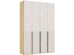 Шкаф для одежды распашной с полками и штангой 3 створки Браш Вайт/Дуб Крафт 120х 51х 240 см