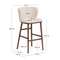 Барный стул Ciselia из бежевого шенилла с ножками из ясеня в отделке орех