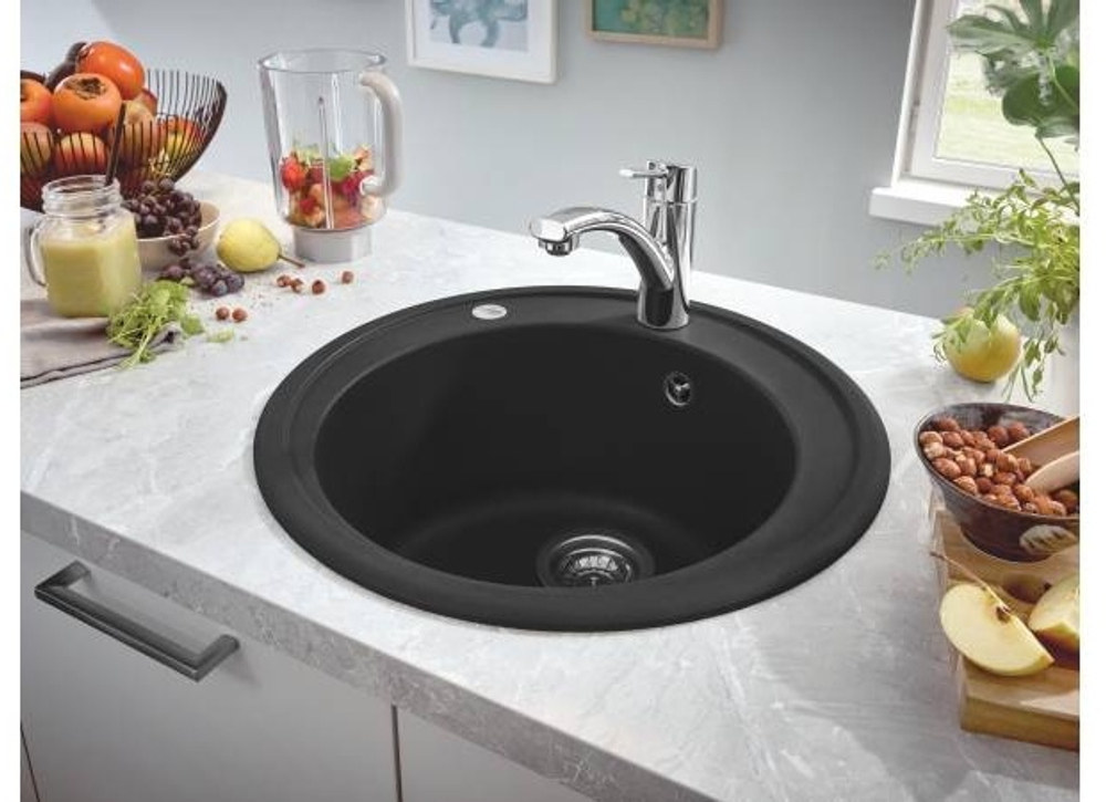 Мойка GROHE K200 с одной чашей, диаметр 510 мм, черный гранит (31656AP0)