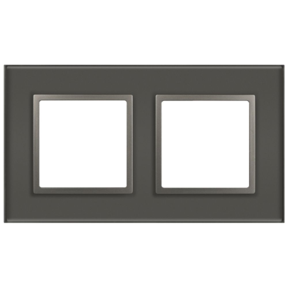Рамка для розеток и выключателей ЭРА Elegance 14-5102-16 на 2 поста, стекло, титан