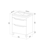 Тумба с умывальником IDDIS Ray, напольная, 60 см, белый, RAY60WFi95K