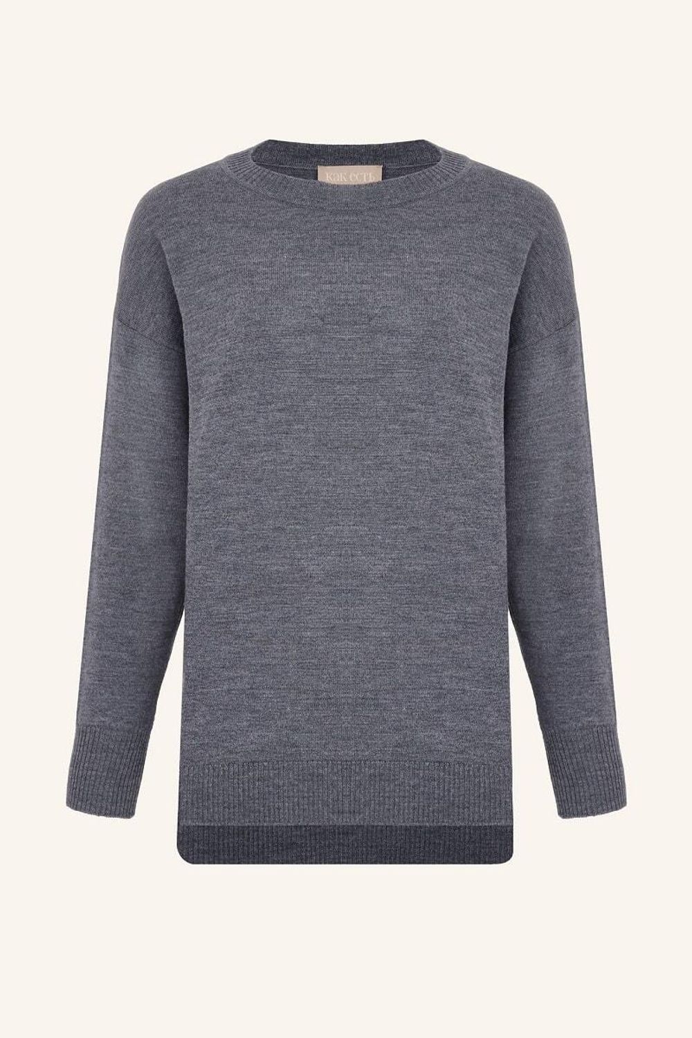Джемпер серый шерсть