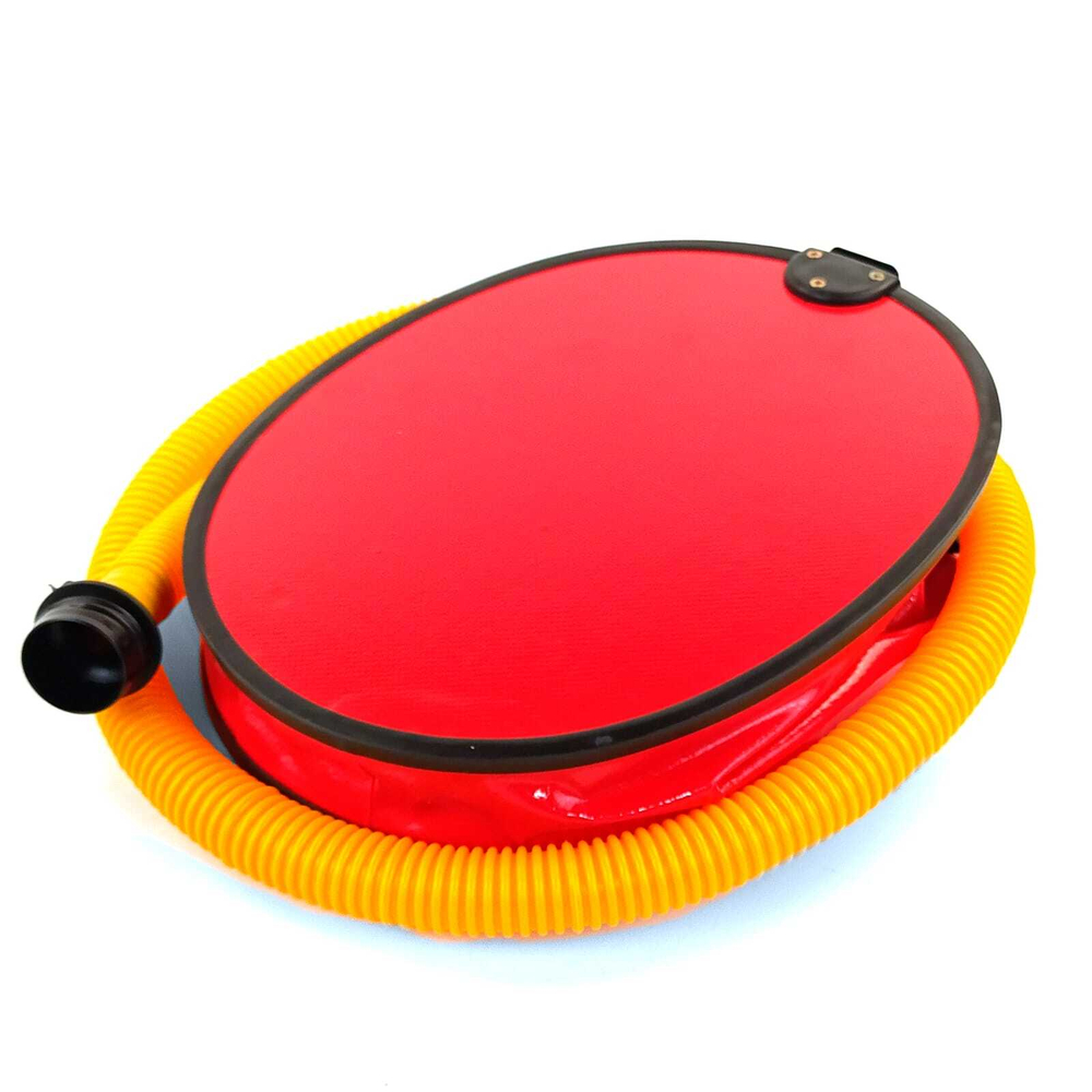 Насос ножной ПВХ Премьер 5л (дерево), красный /желтый шланг