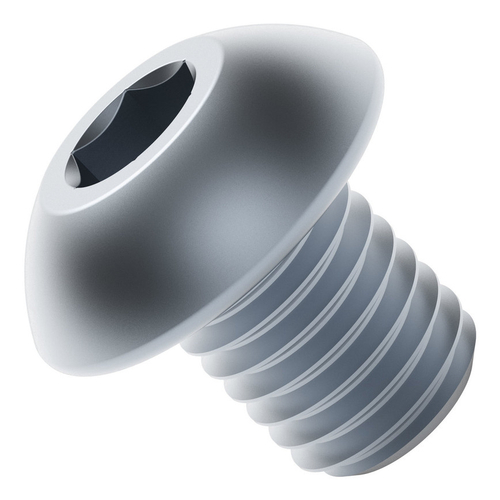 2802 Series Zinc-Plated Steel Button Head Screw (M4 x 0.7mm, 5mm Length) - 25 Pack